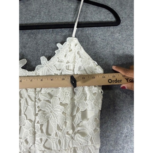 Express White Lace Midi Dress Spaghetti Strap Women XS Summer Party Feminine - Picture 5 of 9